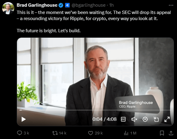 After years of proclaiming the innocence of his business, Brad Garlinghouse is delighted to announce the end of the procedure between it. 
