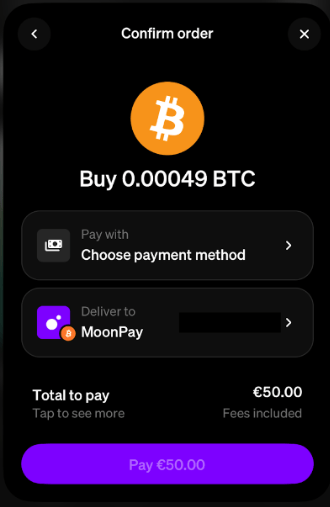 Choice of payment method