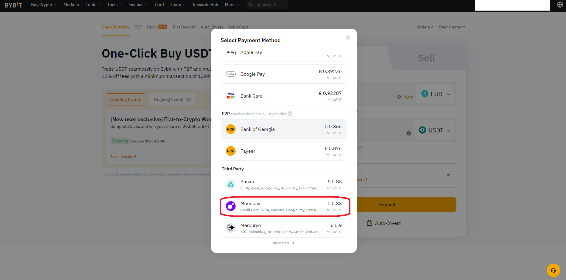 Selection de Moon Pay survey