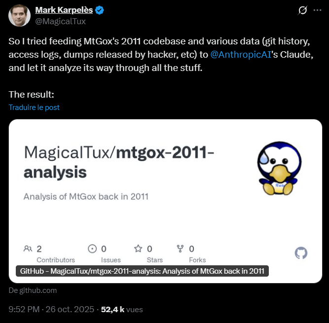 On June 19, 2011, the Mt.Gox affair marked the history of Bitcoin and cryptocurrencies by becoming the first major hack to hit the ecosystem. More than 10 years after the events, Mark Karpelès, the CEO of Mt. Gox, retells history and wonders if an AI could have avoided the tragedy. Let's see the results. 