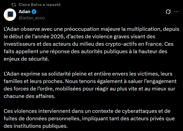 The sixth anniversary of Adan (Association for the Development of Digital Assets), celebrated in recent days, marks an institutional turning point for the crypto ecosystem in France. The event, which took place in a climate of extreme tension for crypto entrepreneurs, was the scene of major political statements. Long perceived as a technical or speculative niche, blockchain is now treated at the highest levels of government as an issue of economic defense and public security. 