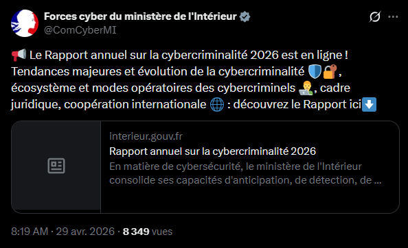 The digital threat landscape in France is experiencing a notable change, revealing an organization of an industrial nature. The annual report published by COMCYBER-MI (Command of the Ministry of the Interior in Cyberspace) for the year 2026 draws a particularly demanding observation: cybercrime is no longer just a matter of isolated technical failures, but is based on a structured, international and automated market. Between 2020 and 2025, digital attacks recorded in the territory increased by 87%, reaching 453,200 incidents in 2025. The analysis of operating methods shows a rapid diversification of attack methods and a growing convergence with physical infrastructures.